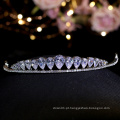 Acessórios para cabelo feminino requintado CZ Zircon Shinning Royal Wedding Tiaras Crown